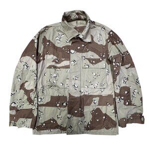 Vintage Military Desert Chocolate Chip Camo Shirt Men S X-Short Combat 4 Pockets